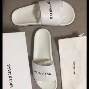 Balenciaga Men’s Lambskin Leather Slides 45/12 E